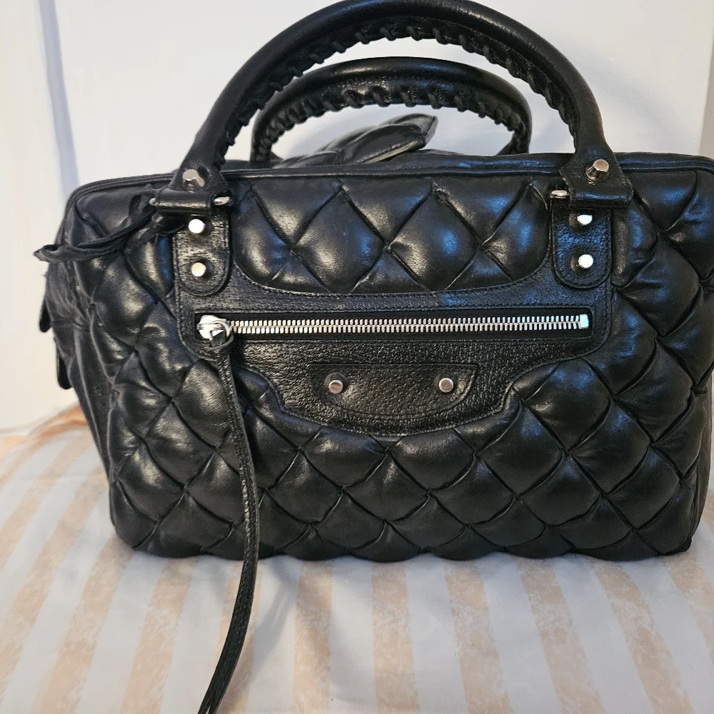 Balenciaga Black Quilted Satchel - Picture 9 of 11